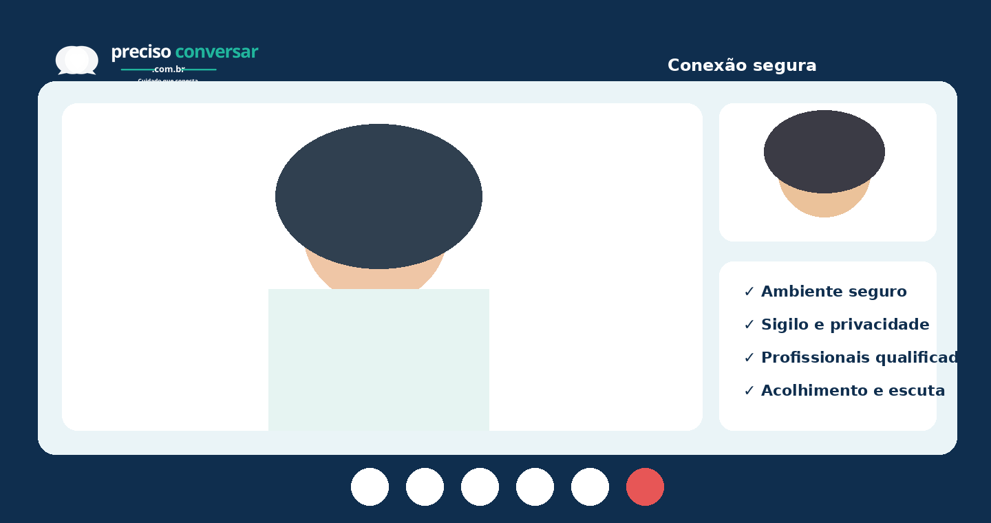 Tela de teleatendimento online da plataforma Preciso Conversar